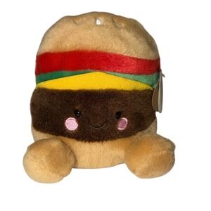 Palm Pals Charles Cheeseburger Plush Unisex 5 Inch Tan New Cravings Collection